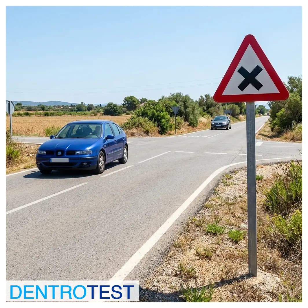 What priority rule must you apply at the intersection announced by this danger sign?