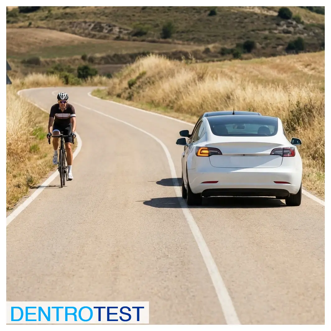 How should a vehicle driver behave when driving near cyclists in rainy conditions?