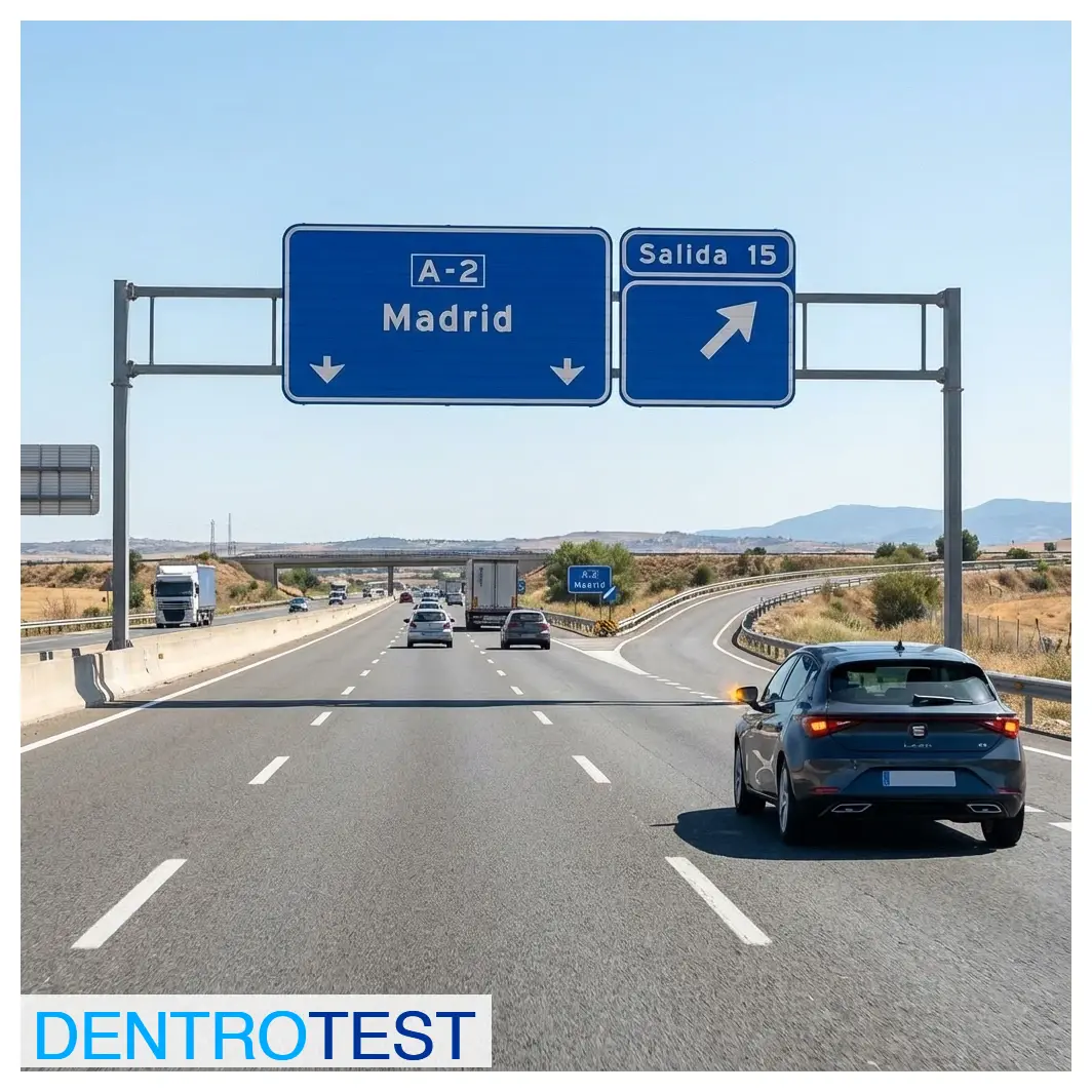 Si usted pretende abandonar una autopista por la próxima salida, ¿qué acción debe realizar con suficiente antelación?