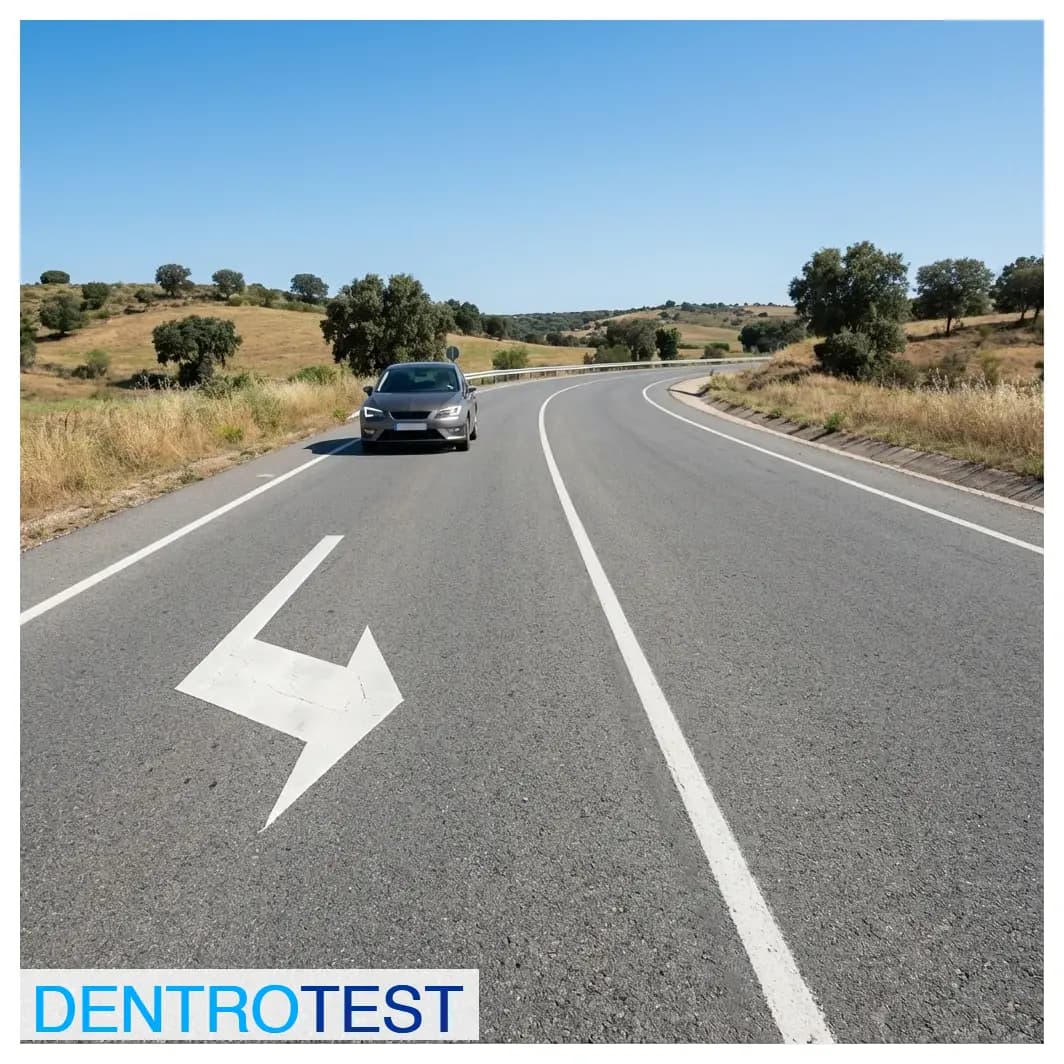 If you are driving in the left lane and observe a lane reduction arrow painted on the road, what action should you take?