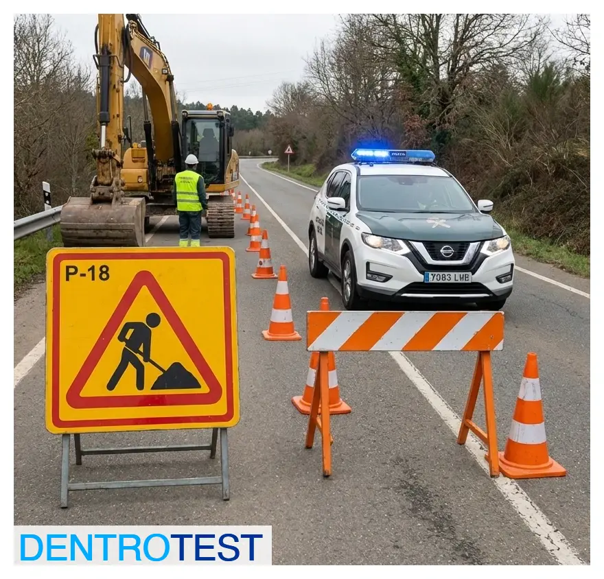 ¿Qué vehículos están autorizados a atravesar una zona de obras, extremando la precaución, cuando circulan en servicio de urgencia?