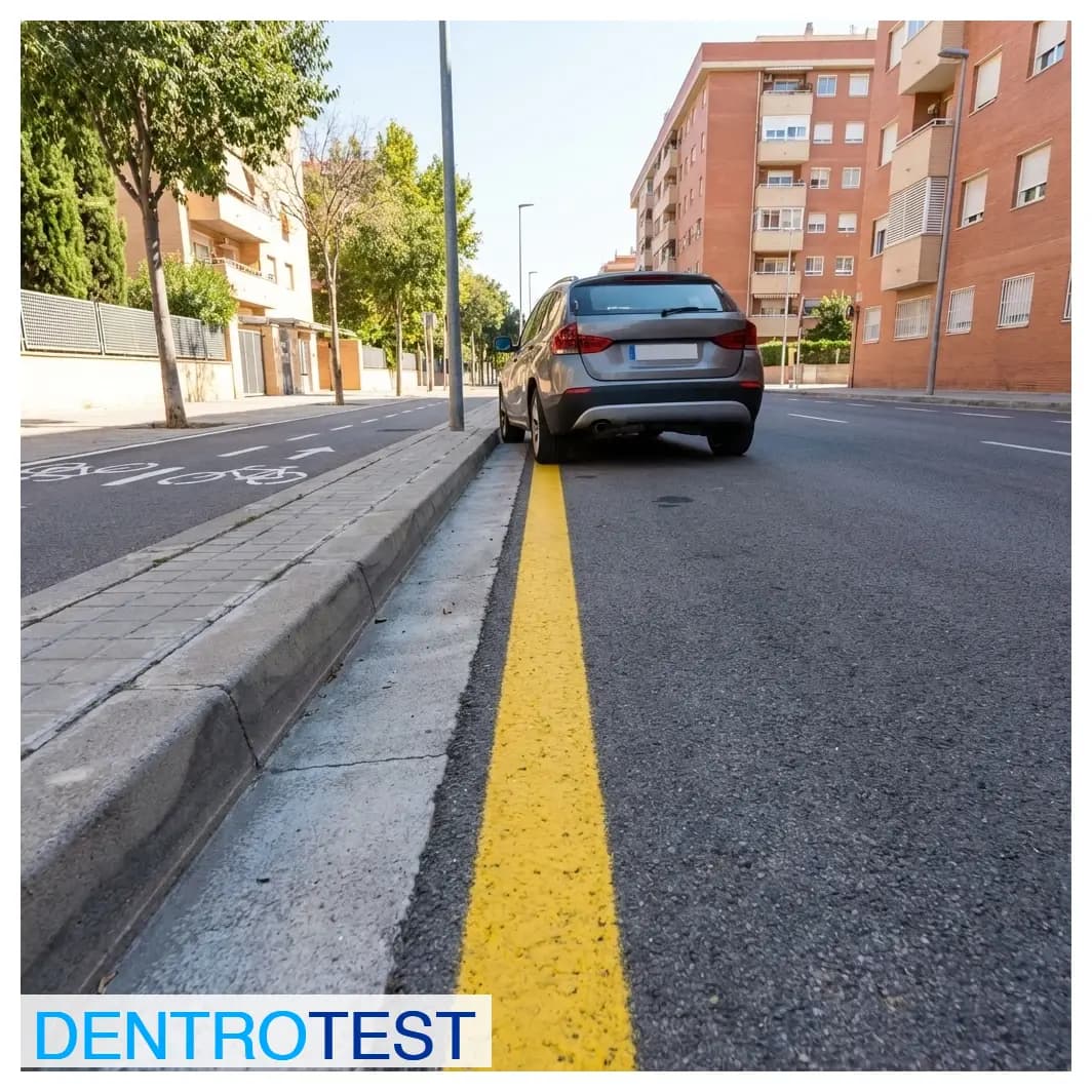 If you encounter a continuous yellow line painted on the curb or on the edge of the roadway, what restriction does it establish?
