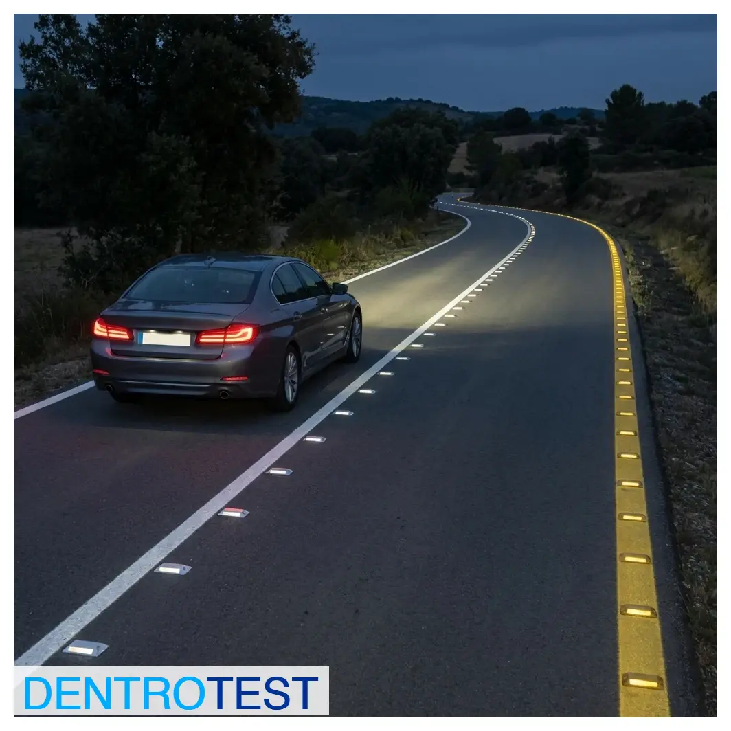 Within beaconing signals, what is the function of horizontal road studs (reflectors)?