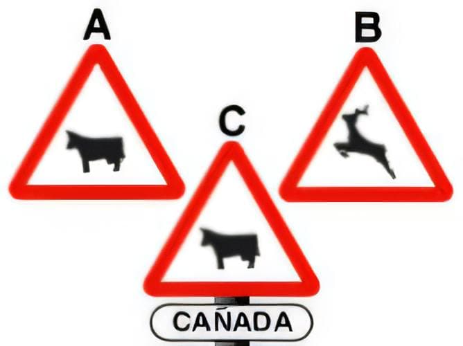 ¿Cuál de estas señales concede prioridad de paso a los animales respecto de los conductores?