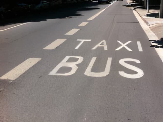Can you park your motorcycle in the bus lane seen in the photograph?