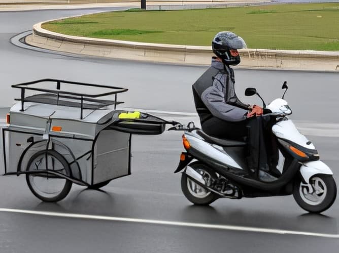 De día y con suficiente visibilidad, circula con una motocicleta a la que ha enganchado un remolque, ¿puede transportar alguna persona en el remolque?