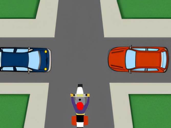 En esta intersección, ¿cuál de estos vehículos pasará primero?