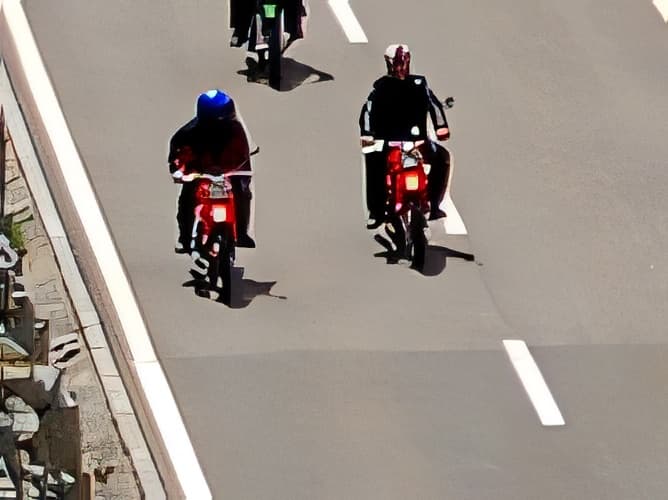 ¿Es correcto el comportamiento de los conductores de motocicleta que se observan en la imagen?