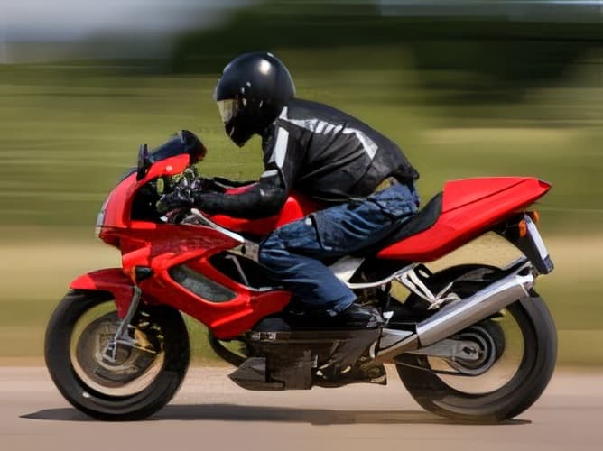 En roulant à moto sans passager ni bagages, lorsque nous accélérons, le poids de la moto...