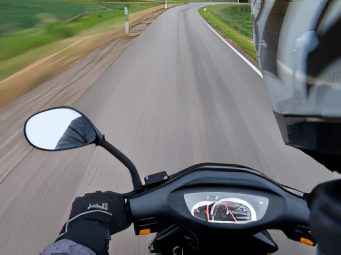 Sie fahren mit Ihrem Kraftrad und benutzen den Rückspiegel, um zu prüfen, ob Sie den Fahrstreifen wechseln können. Ist dieses Verhalten richtig?