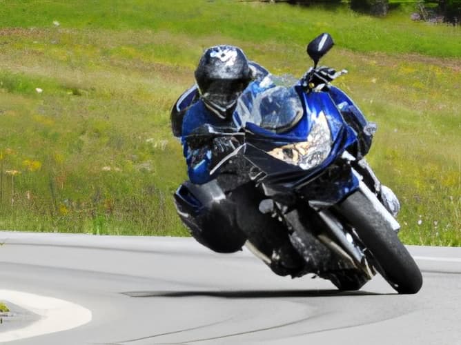 When the motorcycle leans as we take a curve...