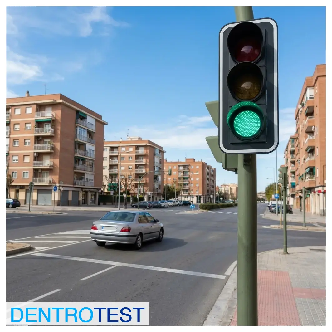Qu'indique un feu vert non clignotant sur un feu circulaire pour les véhicules ?