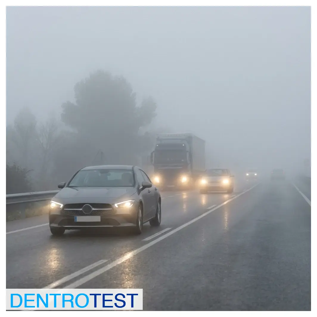 ¿Está permitido utilizar el alumbrado de largo alcance en vías interurbanas cuando hay niebla o lluvia muy intensa?