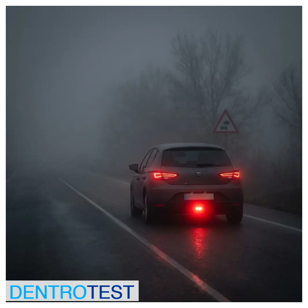 To avoid glare and improve visibility when driving in fog, which main lighting type is most effective?