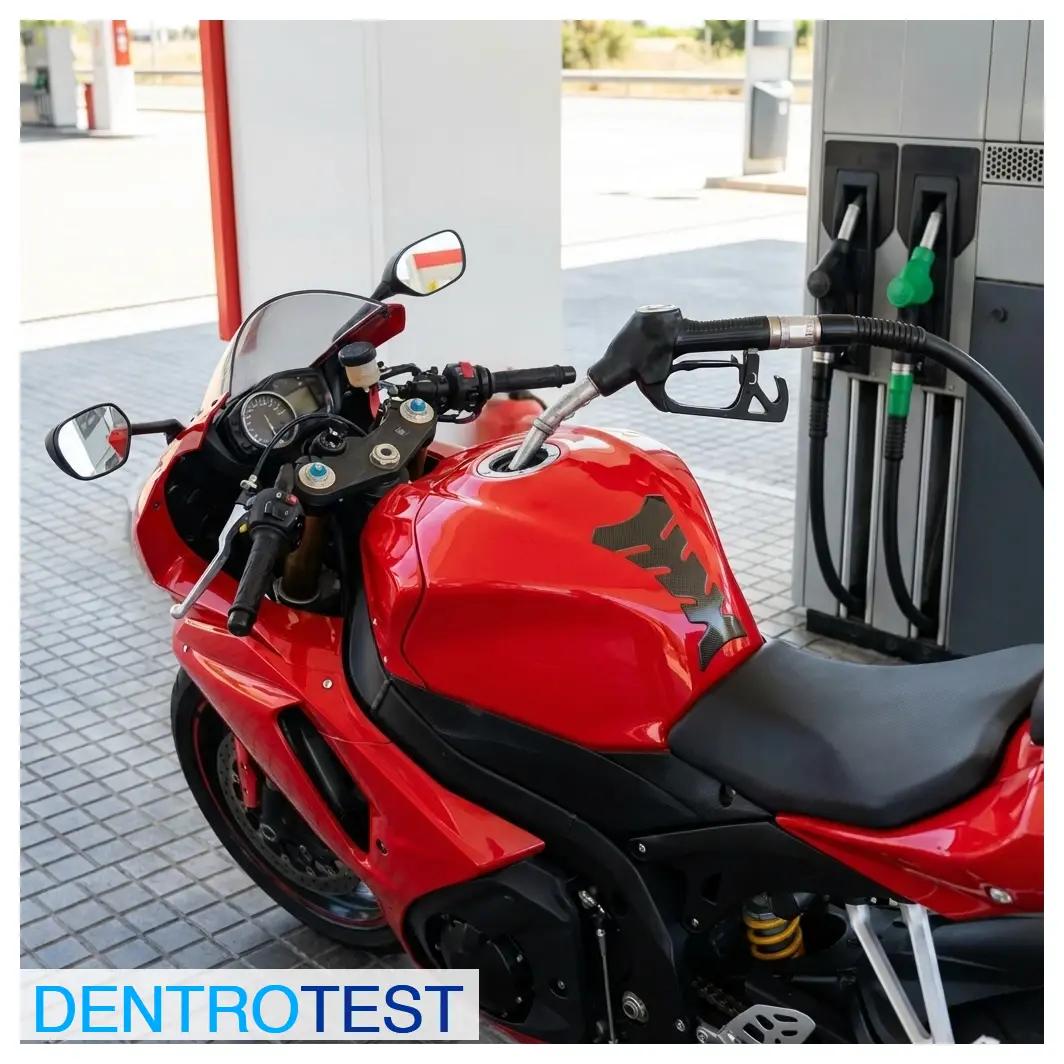 Is it mandatory to switch off a motorcycle's lighting system while refueling?