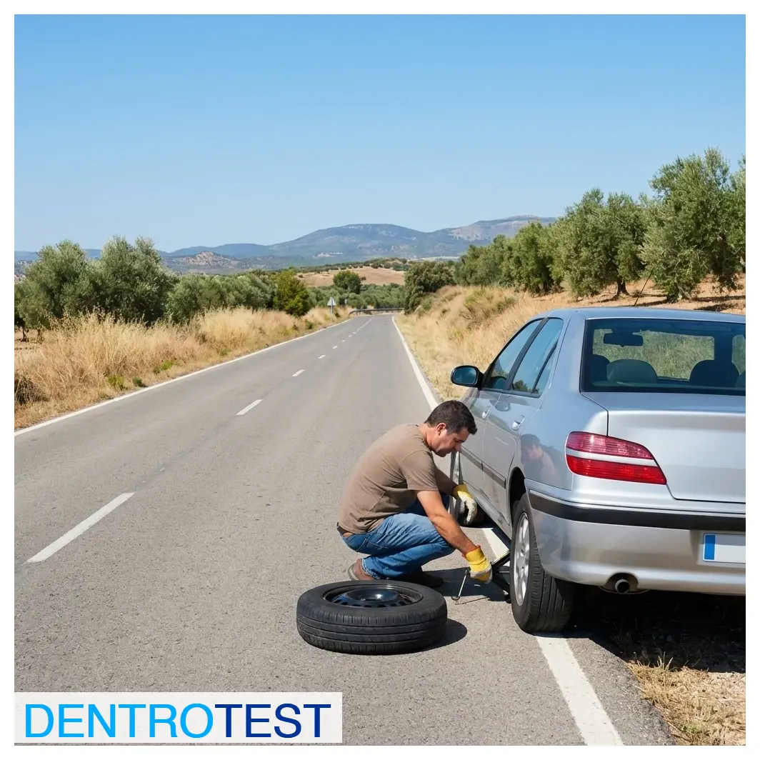 En cas de crevaison sur la route, quelle est la première mesure à prendre une fois que vous avez immobilisé le véhicule dans un endroit sûr ?