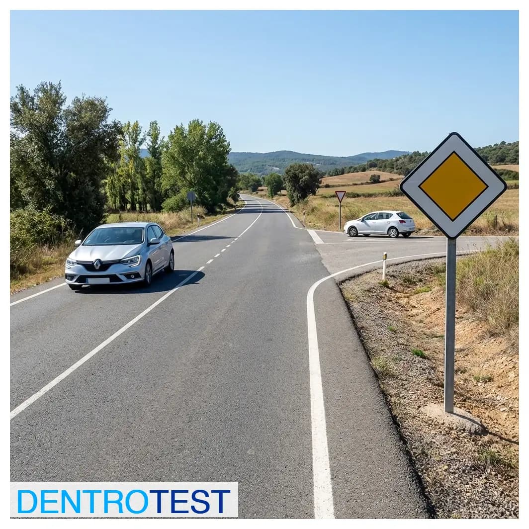 Al circular por una vía donde se encuentra la señal de calzada con prioridad, ¿qué preferencia de paso tiene usted?