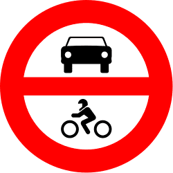 No entry for motor vehicles