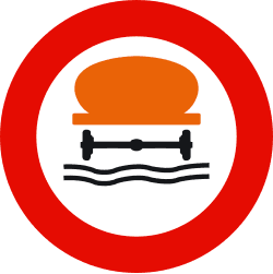 No entry for vehicles carrying water-polluting products