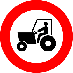 Entrada prohibida a vehículos agrícolas de motor
