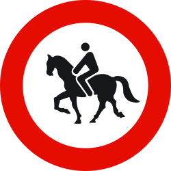 No entry for ridden animals