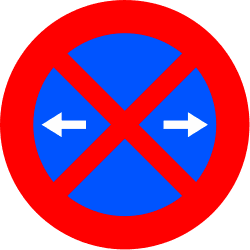 No stopping and standing towards both sides of the sign