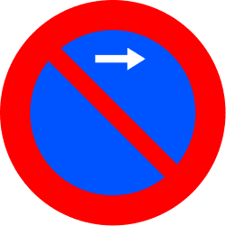 No parking towards the side of the sign indicated by the arrow