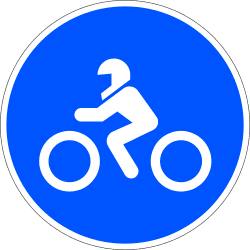 Road for two-wheeled motorcycles without sidecar