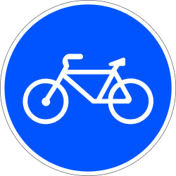 Track reserved and mandatory for cycles