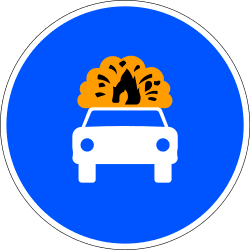 Road for vehicles carrying explosive or flammable substances