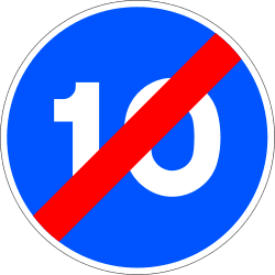End of minimum speed