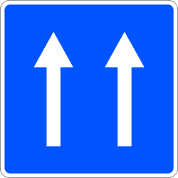 Calzada de dos carriles de sentido único