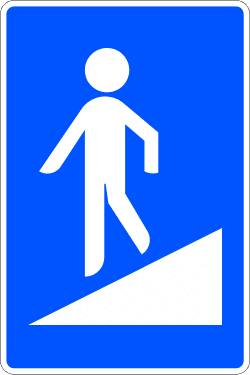 Pedestrian underpass with ramp