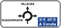 Advance direction sign for a roundabout