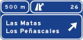Advance direction sign on a motorway or dual carriageway towards any road