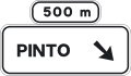 Gantry/Cantilever advance direction sign on a conventional road towards a conventional road