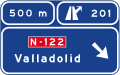 Gantry/Cantilever advance direction sign on a motorway or dual carriageway towards any road