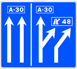 Advance lane direction sign