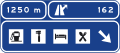 Advance sign on a motorway or dual carriageway for a service area with a shared exit