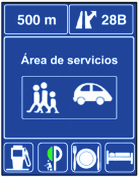 Preseñalización de área de servicio