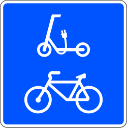 Track reserved for cycles and personal mobility devices