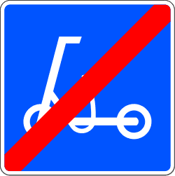 End of track reserved for personal mobility devices
