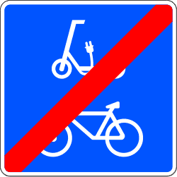 End of track reserved for cycles and personal mobility devices