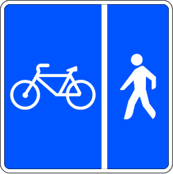 Getrennter Rad- und Gehweg