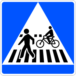 Location of a pedestrian and cyclist crossing