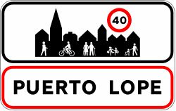 Entrance to a built-up area