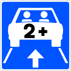 Lane reserved for high-occupancy vehicles (HOV)