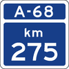 Kilometerstein auf Autobahn und Schnellstraße