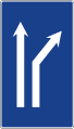 Lane split to the right on a two-lane carriageway