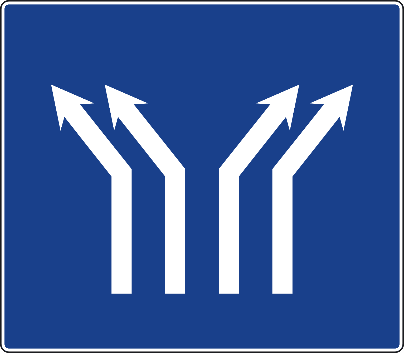 Lane split on a four-lane carriageway